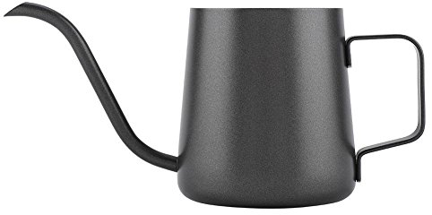 Bewinner 350 ml de Cuello de Cisne de Acero Inoxidable de Cuello de Cisne Caño Largo y Estrecho Vierta Manija Sobre Café y Tetera Taza de Agua para Cocina Casera(Negro)