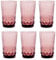 Lot de 6 verres à vin et verres à boire vintage colorés avec gaufrage en relief (nœud violet, 400 ml) - Verre à vin, à eau, à long drink, à cocktail, verre