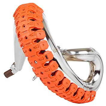 POLISPORT 8469200002 - ARMADILLO PIPE protector de escape universal para motos de 2 tiempos fabricado en acero inoxidable y elastómero ligero resistente a las altas temperaturas en color naranja
