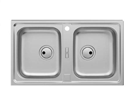Roca A870K20860 Fregadero Reversible 2 Cubetas, 860x500x200, Siena 80 2C, Acero Inox