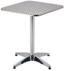 METRO Professional Outdoor Bistrotisch Narni, Aluminium, 60 x 60 cm, Wetterfest, Quadratisch, Silber