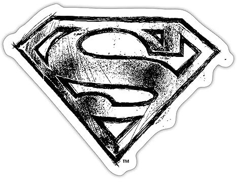 Spreadshirt DC Comics Superman Logo Gezeichnet Sticker, max. 10 x 10 cm, 10 x 10 cm, Mattweiß