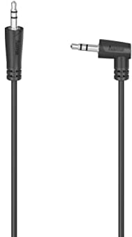 Hama Klinkenkabel abgewinkelt, 0,5 m (Klinkenstecker 3,5 mm, Audiokabel 90 Grad abgewinkelt, Aux-Kabel M/M, Stereo, ideal für Handy, Smartphone, Tablet, Kopfhörer, HiFi-Empfänger), Schwarz