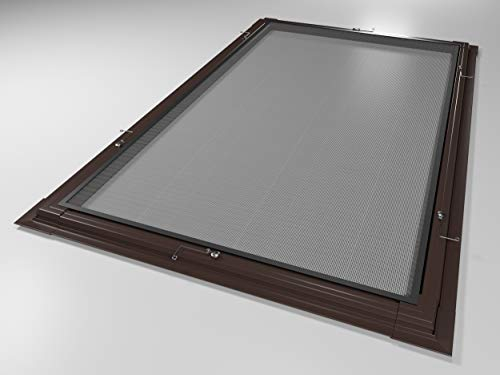 Rollmayer Mückengitter Fliegenschutz Alurahmen Fliegengitter Insektenschutz Braun, Anthrazit oder Weiß als Selbstbausatz (Braun - 60 x 80 cm - BxH)