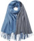 PFLife Damen Kaschmir Schal Wärmender Winter Schal Wendbares Modell mit Fransen Weiche große Kaschmir Decke, 80'' * 27'' (200 x 70 cm), Blau