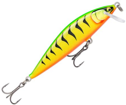 Rapala - Countdown Elite Fishing Lure Balsa Konstruktion - Köder Süßwasser fließen - Einzeltiefe 1,2 m - Größe 9,5 cm / 14g - Hergestellt in Estland - vergoldeter Feuer Tiger