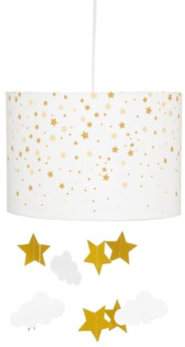 Atmosphera Hängeleuchte für Kinder, Weiß und Ockergelb, Durchmesser 30 cm