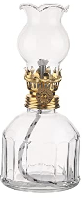 7in lámparas de Aceite de Interior Transparentes de Vidrio pequeño for la luz de la Noche de la Mesa de la Cocina con 5 Luces de parafina de Aceite de Emergencia de mechas