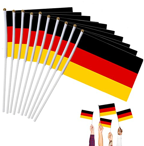 SEMINISMAR Deutschland Flagge, Mini, Patriotisch, 14 cm x 21 cm, Schwarz, Polyester, Mastmontage, Rechteckig, Flagge, Feiern, Festival, Karneval, Party