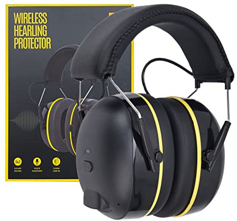 Gugxiom Noise-Cancelling-Kopfhörer Zum Mähen, Bluetooth-Gehörschutz, Sicherheits-Ohrenschützer, Kopfhörer mit 40 Std. Spielzeit, Zum Mähen, Schneefräsen, Bauen, Werkstätten