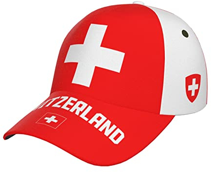 747 Herren Damen Baseball Kappen Schweiz-Flagge Cooler Schweizer Baseball Cap Leicht Outdoor Hut Mode Distressed Basecap Für Draussen Sport Laufen