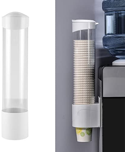 Serlium 7.5 cm Becherspender, Wandmontierter Becherhalter aus Kunststoff, 50 Becher Wasserspender Pappbecher Tassenständer für Heimbüro,Wandhalterung,Badezimmer