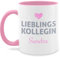 Tasse Tassen 325ml - Kollegen - Lieblings-Kollegin Name - Geschenk personalisiert Abschiedsgeschenk Kollegin Mitarbeiterin Wichtelgeschenk Lieblingskollegin Weihnachten - 325 ml - Rosa