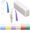 OOTSR 30 Stück Acryl Transparent Lesezeichen mit Loch und 30 Stück Farbigen Quasten, für DIY Lesezeichen Bastelprojekte, Geschenkanhänger und kleine Geschenke