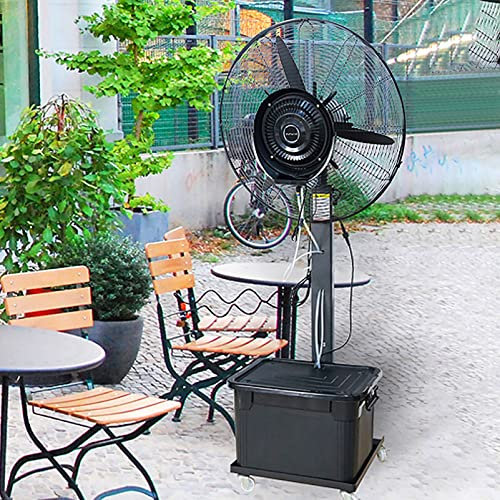 KAMPCO Industrial Floor Spray Fan with 42L Capacity Water Tank, Large Commercial Cooling Fan, Oscillating Pedestal Fan, Height Adjustable