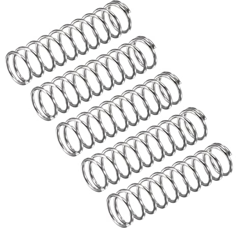 QUARKZMAN 5Stk Druckfeder Druckfedern 304 Edelstahl Feder Federn Zugfeder Zugfedern Spring 8mm AD 0.8mm Draht Größe 30mm Frei Länge Spiralfeder Spiralfedern Sprungfeder Stahlfeder Silber