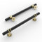 Amerdeco 10 Piezas Tiradores Negros y Dorado Cepillado para Cocina 160mm, Tiradores para Armarios y Cajones, Tirador de Puerta UK0002
