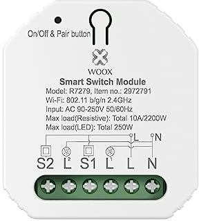 Woox 2-Kanal Smart Switch Modul - WiFi 2.4GHz Smart Switch 2-Gang