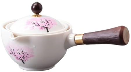 JIANNA Juego de té de Kung Fu, Tetera giratoria 360, Tetera de cerámica, infusor semiautomático, Taza de té Gongfu