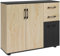 HOMCOM Meuble de Rangement, Buffet, Armoire de Cuisine, 2 placards, étagère réglable, 2 tiroirs, Style Contemporain, pour Salon, Cuisine, Salle à Manger, 90 x 30 x 75,5 cm, Naturel Noir