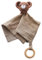 WOODEN TEETHER Schnuffeltuch Baby, Musselin Schmusetuch alsBaby Geschenk zur Geburt von Junge & Mädchen Schnuffeltuch, Kuscheltier für Babys und Kleinkinder ab 0+ Monaten (Bär)