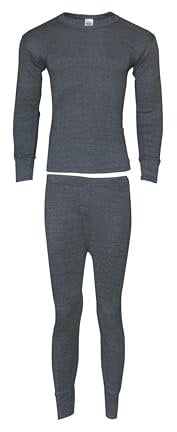 Heat Stoke Kids Thermal Skins Set Long Sleeve Top and Long Johns Leggings, Boys Girls Base Layer. (CHARCOAL, 3-5Years)