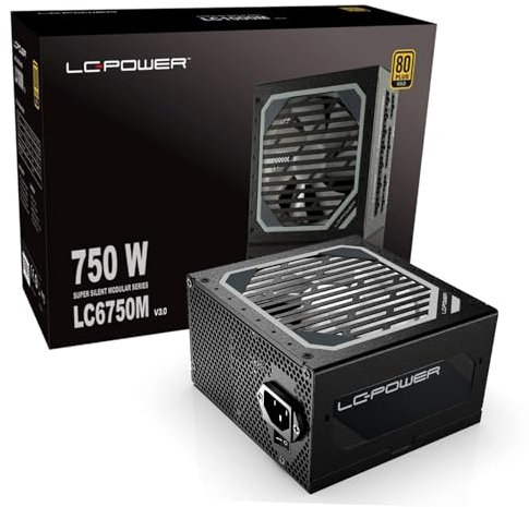 LC-POWER LC6750M 750W V3.0 PC Netzteile Super Silent Modular Serie Voll-Modulares Kabelmanagement 80Plus Gold (LC6750M-V3.0)