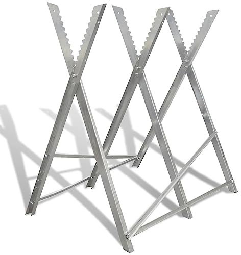 XGWKCNV Tools Foldable Galvanized Saw Horse for Woodworking Saw Horses