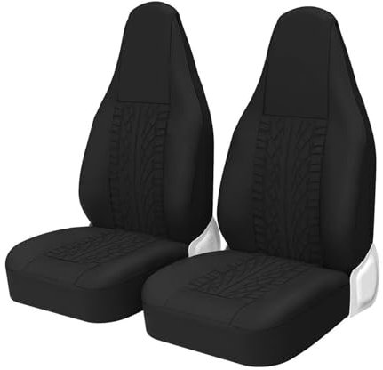QILINGS Auto Sitzbezüge 2 Stücke Für Twingo 3 Front High Bucket Autositzbezüge Universal Für Die Meisten Autos Sport Seat Protector Sitzbezüge Auto(Schwarz)