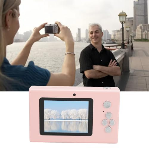Fotocamera Y2k Vintage, Fotocamera Digitale da 48 MP Economica, Fotocamera CCD retrò 4K HD con Luce di Riempimento, Zoom 8X, Piccola Fotocamera da Viaggio Compatta per (PINK)