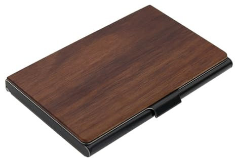 Visitenkartenetui aus Holz, Pocket Metall Kartenetui, Visitenkarten-Etui Holz Visitenkartenhalter, Visitenkarte Fall dünner, Slim Visitenkartenetui, Visitenkartenhalter als Geschenk für Männer Frauen