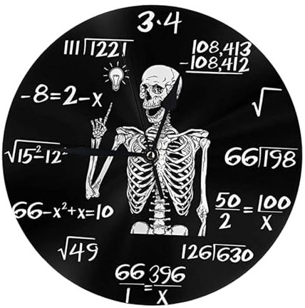 Milageto Mathe-Uhr, 30,5 cm, Wanduhr, modernes Design, dekoriert, tickt Nicht, einzigartig für Wohnzimmer, Schule, Ingenieure, Hotels, Schlafzimmer, Style A