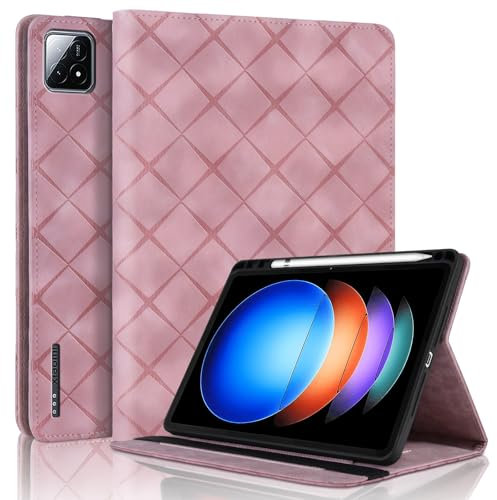 Vaitasy Funda para Xiaomi Pad 6S Pro 12.4 Pulgadas 2024 con Portalápiz, Flip Cuero PU Cover con Soporte Múltiple Ángulo Carcasa para Xiaomi Pad 6S Pro - Rosa