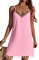 AI'MAGE Robe De Plage Femme Sexy V-Cou Bikini Cover Up Plage Vacances en été Maillot De Bain Style Boho Robe Femme Tunique Rose M