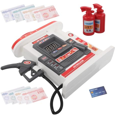 KONTONTY 1 Ensemble De Station-Service Jouet : Simulation De Station-Service pour Enfants - Pompe À Essence Jouet, Jeu Éducatif De Simulation pour Les Compétences Sociales Et