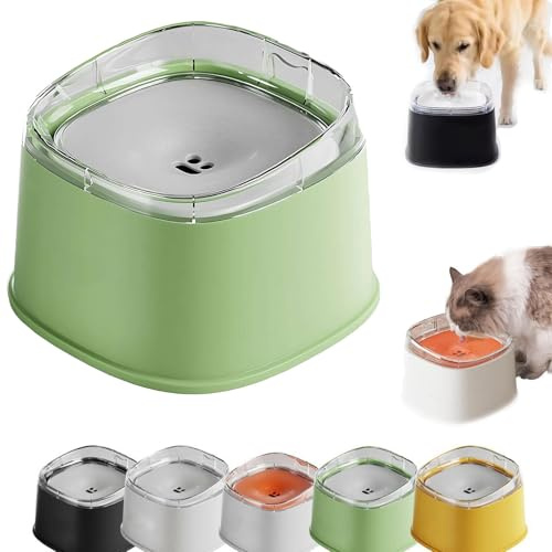 Dog Water Bowl No Spill 2L/67oz Slow Drinking Anti-Splash Stainless Steel Dog Bowl with Floating Disk, No Spill Pet Water Dispenser for Messy Drinkers Splash Proof Slow Feeder For Cats And Dogs