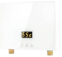 Scaldabagno Elettrico Istantaneo Senza Serbatoio Con Telecomando Touch Panel For Accessorio Cucina E Bagno Risparmio energetico(Full White-01,110 4000W)