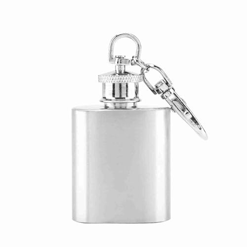 Leatikall Bouteille De Vin De Poche, 1oz Porte Clés Portable En Acier Inoxydable Mini Bouteille Vin Poche Ornement