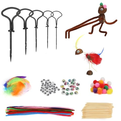YUEHISY Kastanien-Bastelset mit Handbohrern und Bastelmaterialien, Mehrfarbiges Metallspielzeug für Kreative Kinderprojekte und Saisonale Dekoration