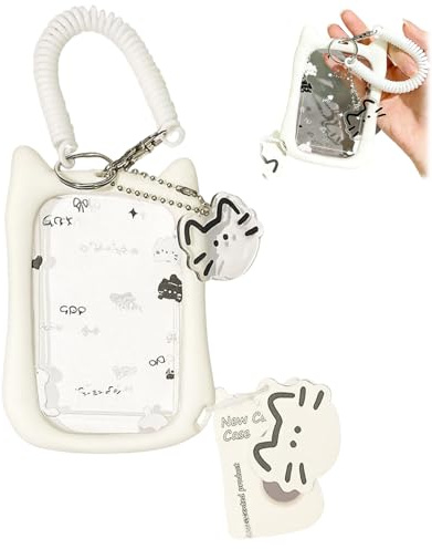 1 Stück Photocard Holder, Kpop Fotokarten Halter, Kpop Photocard Holder Weiße Katzenohren Design, Photocard Holder Kpop Ideal für Idol Sammler und Studenten, 11.5 x 8 cm