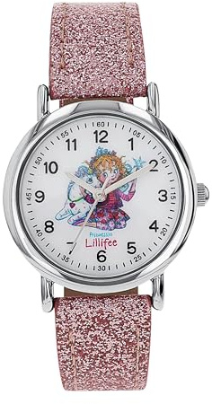 Prinzessin Lillifee Armbanduhr mit Kunstlederband für Mädchen, grün, wasserdichte 3 bar, Einhorn, Geschenkidee, kommt in Uhren Geschenkbox, 2100473
