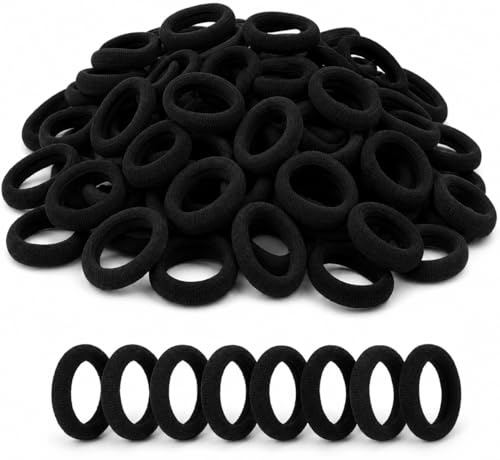 KEWBIK Baby Hair Bands, Soft Baby Headband for Girls, Seamless Hair Bands for Girls, Elastic Hair Band No Damage, Headbands Perfect for Toddlers, Hair Bobbles for Kids (Black)