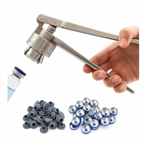 Bottle Capper， Silver Stainless Steel Manual Crimper,Bottle Cap Crimping Tool, Crimper/Hand held Capping Machine, for Home, Hospital(15mm)