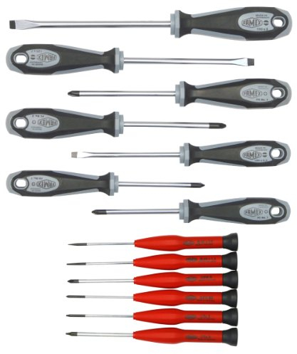 Famex Werkzeug 7746-13 Sparset Schraubendreher für Werkstatt Elektronik/Feinmechanik, 13-teilig
