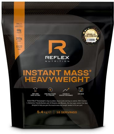 Reflex Nutrition Instant Mass Heavyweight (5.4kg) Vanilla Ice Cream - Gewichtszunahme - Mit Kreatin
