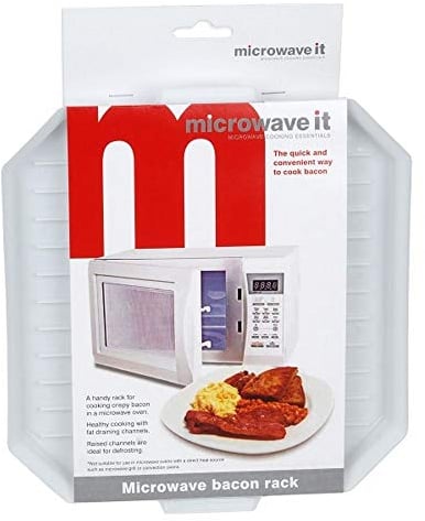 Microwave It Microwave 2 x Plastic Bacon Baking Tray for Ham, Defrosting