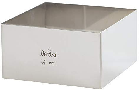 Decora 0063771 CARRÉ Acier Inoxydable 28 X 28 X H 6 CM, INOX, Argent