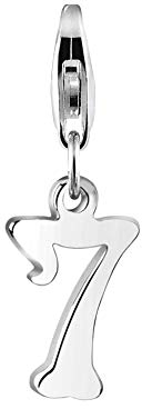 Nenalina Zahl 7 Geburtstag Karabiner Charm Anhänger für Bettelarmband aus 925 Sterling Silber 713262-000