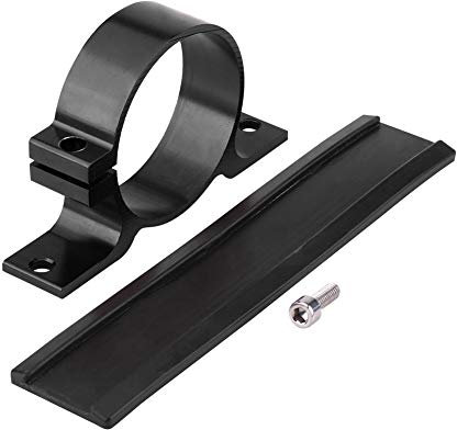 Qiilu Fuel Pump Bracket, 60mm Aluminum Alloy Car Fuel Pump Mount Mounting Bracket Single Filter Clamp Cradle(Black)