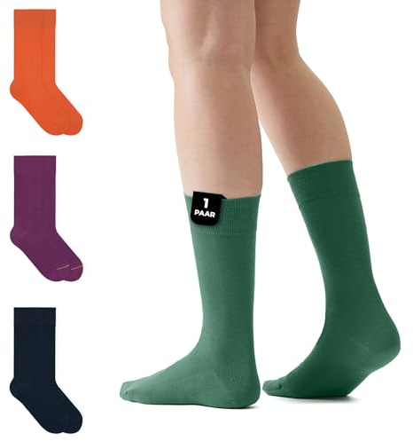 von Jungfeld - 1 Paar Herren Socken aus Bio-Baumwolle - Strumpf Herrensocken Gr. 42-44 grün